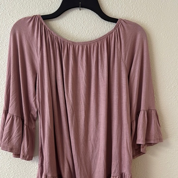 MTS Mauve Ruffled Bell Sleeve Blouse. Size L. NWT - Picture 6 of 6